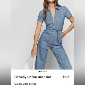 Reformation Cassidy denim jumpsuit